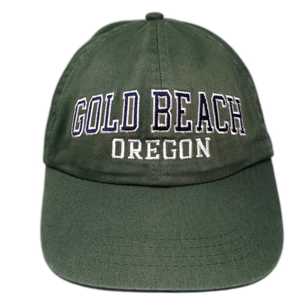 Gold Beach Oregon Baseball Cap Green One Size Adjustable 6 Panel MV Sport